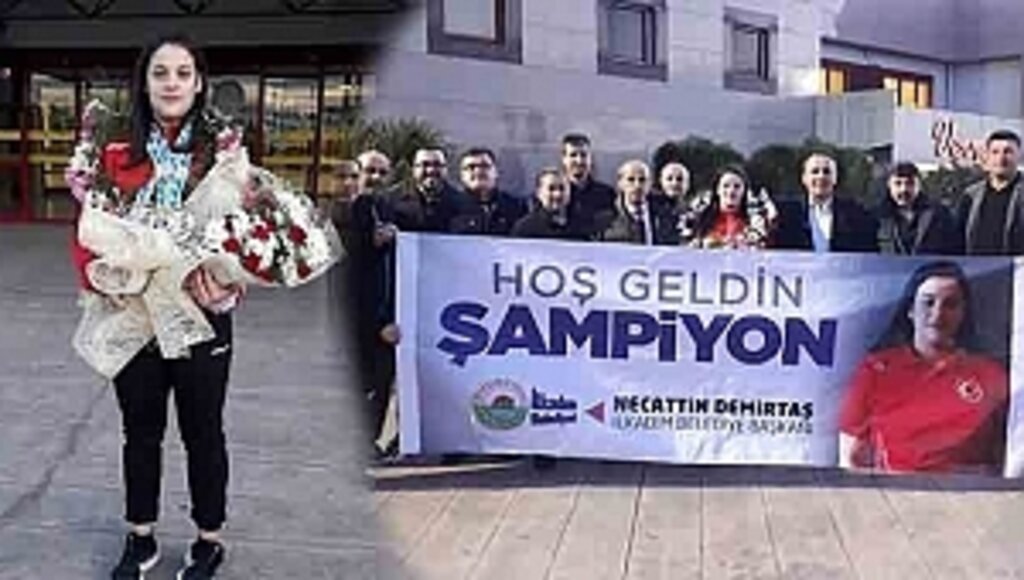 Şampiyon Esma Alper Çiçeklerle Karşılandı
