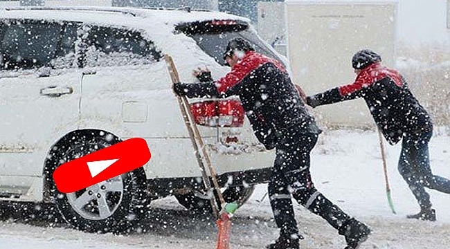 Samsun'da Yağan Kar Sürücülere Zor Anlar Yaşattı!