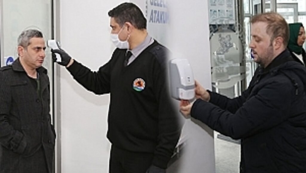 Atakum'da Ateş Ölçer Ve Dezenfektanlı Salgın Önlemi