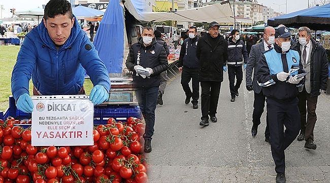 Atakum Zabıtasından Pazarda Salgın Önlemi