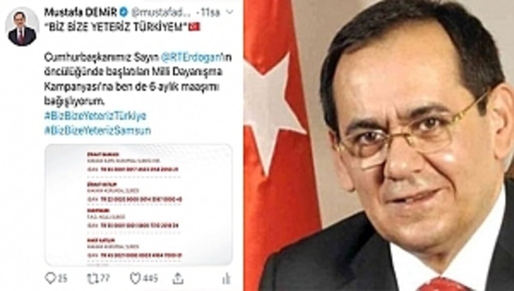 Başkan Demir'den Milli Dayanışma Kampanyası'na Destek