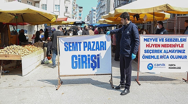 Canik'te Pazar Yerlerine Kontrollü Giriş Sağlanıyor