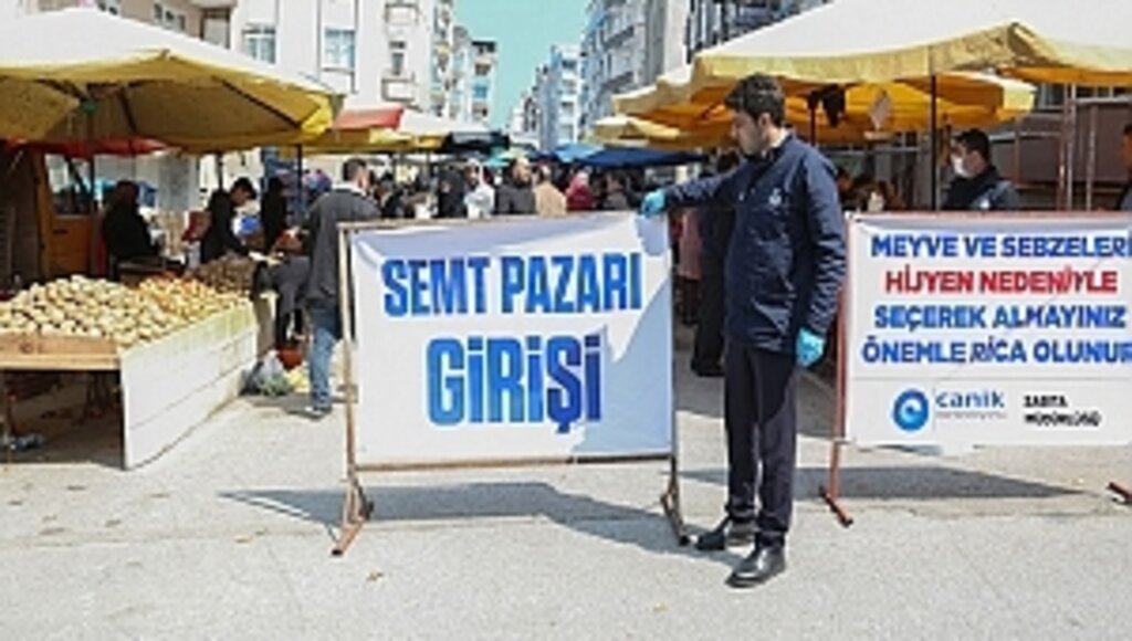 Canik'te Pazar Yerlerine Kontrollü Giriş Sağlanıyor