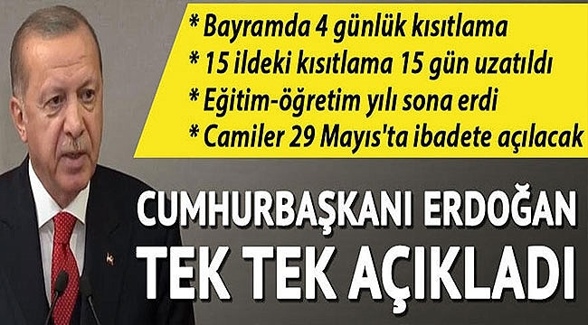 Cumhurbaşkanı Erdoğan, 81 İlimizde Sokağa Çıkma Kısıtlaması Uygulanacak