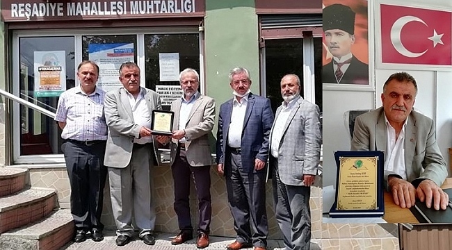 Reşadiye Mah. Muhtarı Satılmış Kurt'a Başarı Ödülü