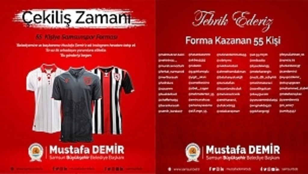 Büyükşehirden 55 Kişiye Samsunspor Forması