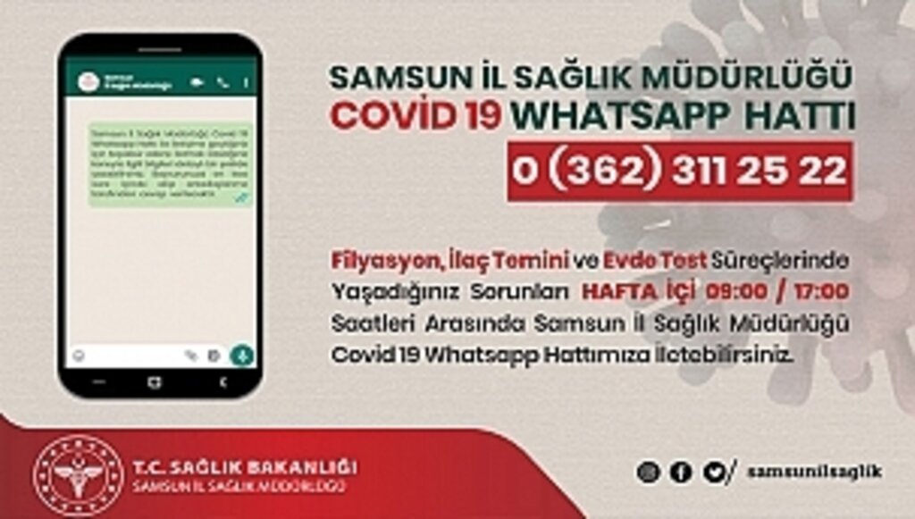 Samsun'da Covid 19 Whatsapp Hattı Hizmete Girdi