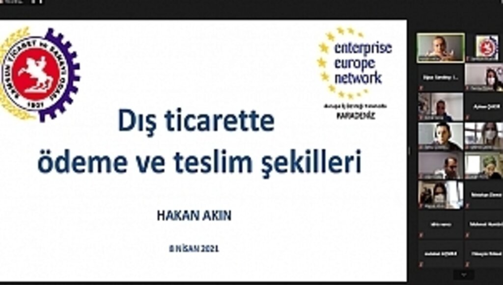Samsun TSO'dan, "Dış Ticarette Ödeme ve Teslim Şekilleri" eğitimi