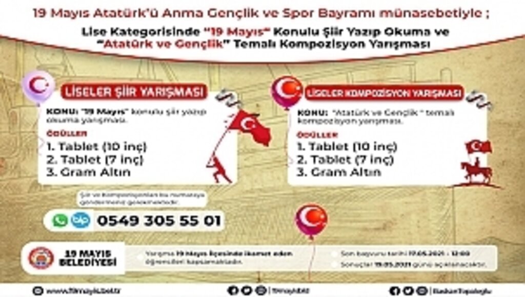 19 Mayıs Belediyesinden 19 Mayıs'a Özel Yarışma