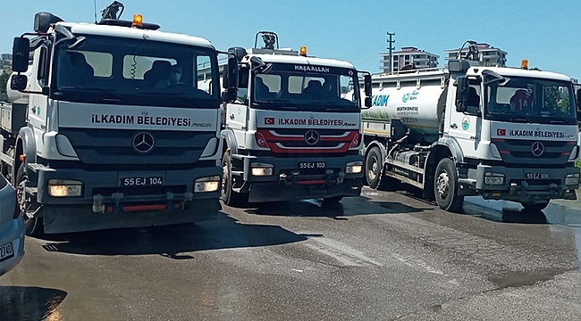 İlkadım'dan Yangın Bölgesine 3 Arazöz