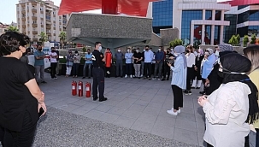Canik Belediyesi'nde Yangın Tatbikatı 