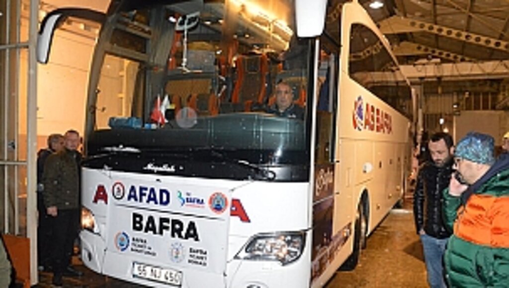Bafra'dan Kahramanmaraş'a Yardım Otobüsü Yola Çıktı
