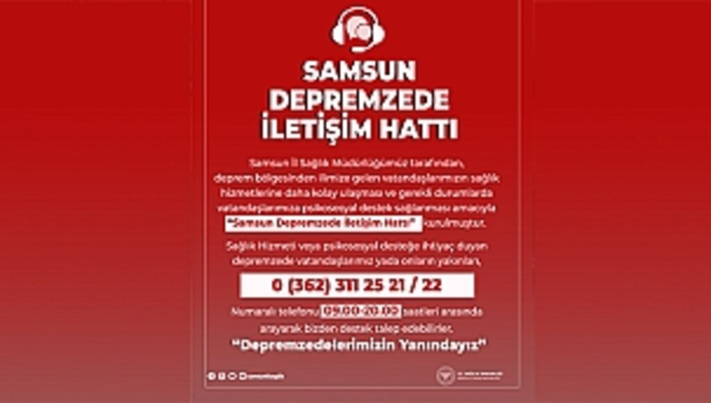 Samsun'da "Depremzede İletişim Hattı" Kuruldu