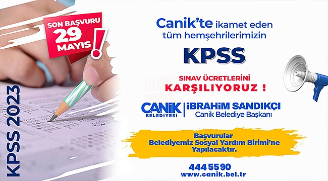 Canik Belediyesi, 2023 KPSS Başvuru Ücretlerini Karşılıyor