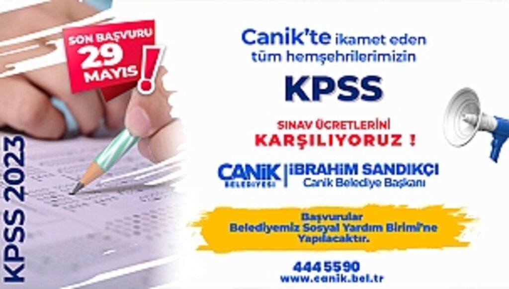 Canik Belediyesi, 2023 KPSS Başvuru Ücretlerini Karşılıyor