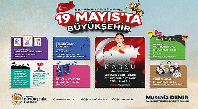 Samsun'da 19 Mayıs Coşkusu Doyasıya Yaşanacak