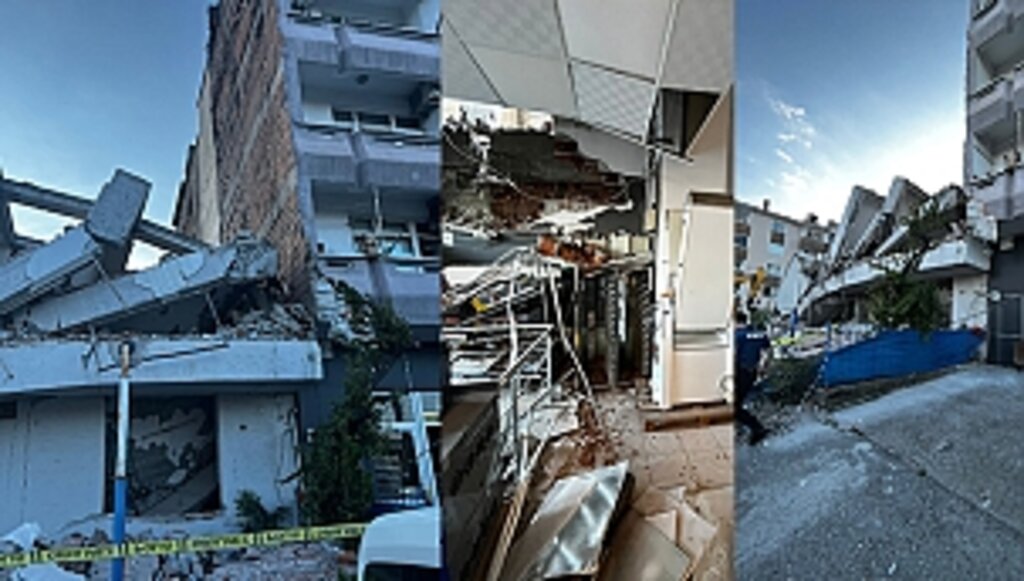 Eski BAĞKUR Binasının Yıkımı Esnasında Yandaki Binada Hasar Oluştu!...