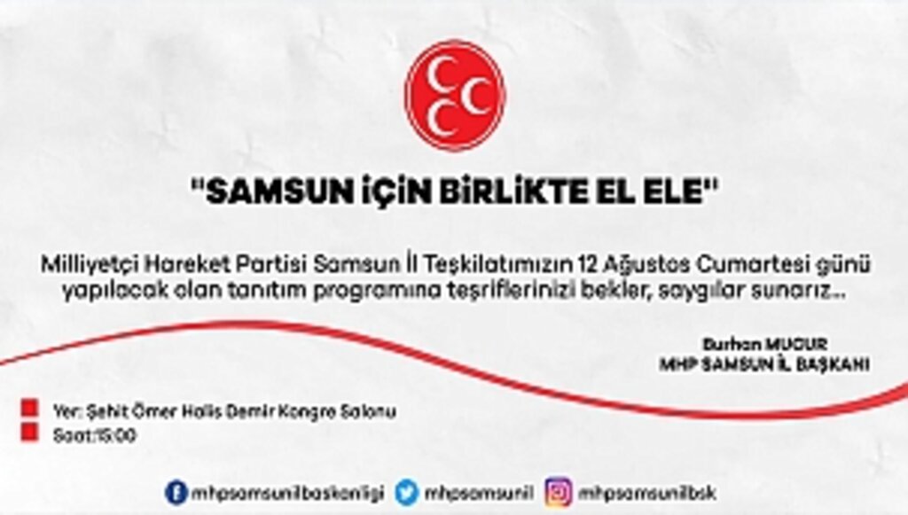 MHP'den "Samsun için Birlikte El Ele" Toplantısı