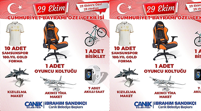 Canik'ten Cumhuriyetin 100. Yılına Özel Hediyeler