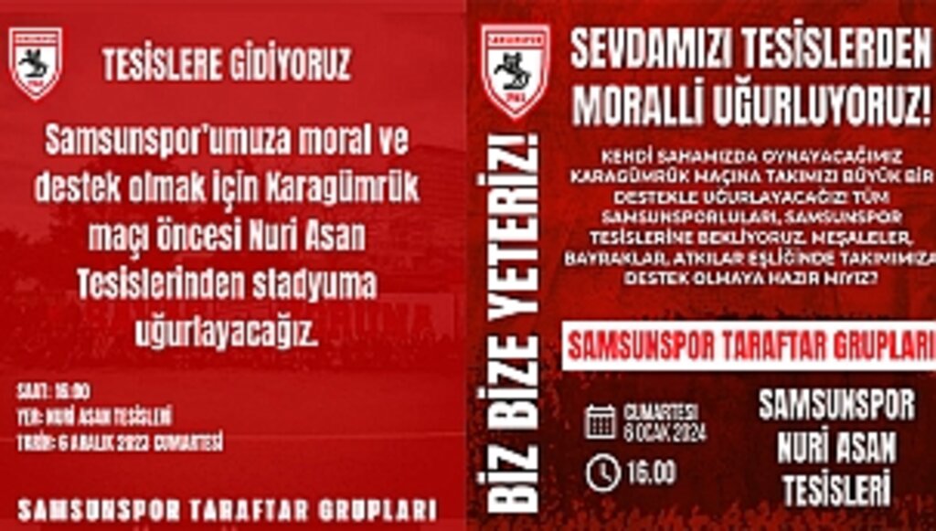 Taraftarlar Samsunspor'u Meşalelerle Uğurlayacak
