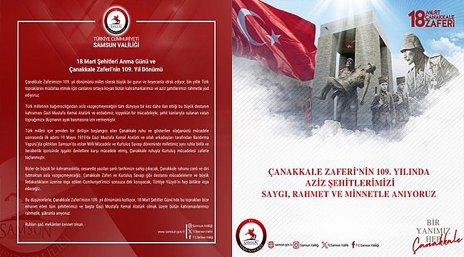 Vali Tavlı'dan Çanakkale Mesajı…