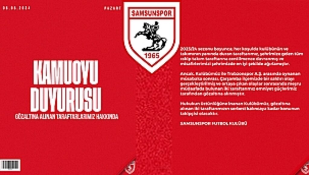 Samsunspor'dan Taraftarlarla İlgili Açıklama!...