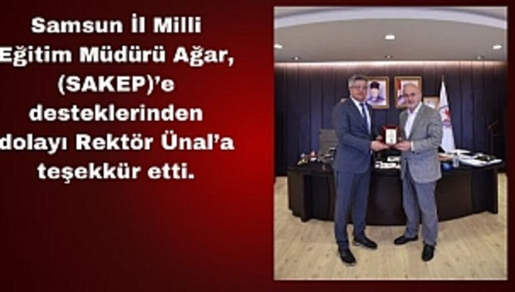 İl Milli Eğitim Müdürlüğünden Rektör Ünal'a Plaket 