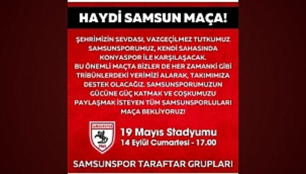 Taraftarlara Konyaspor Maçı Çağrısı