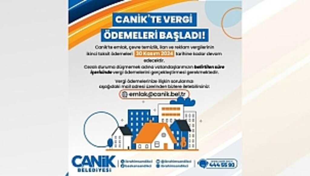 Canik'te Vergi Ödemeleri Devam Ediyor