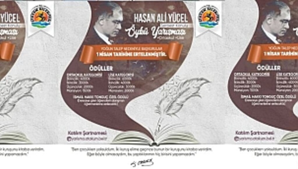 Hasan Ali Yücel Öykü Yarışmasına Başvuru Süresi Uzatıldı