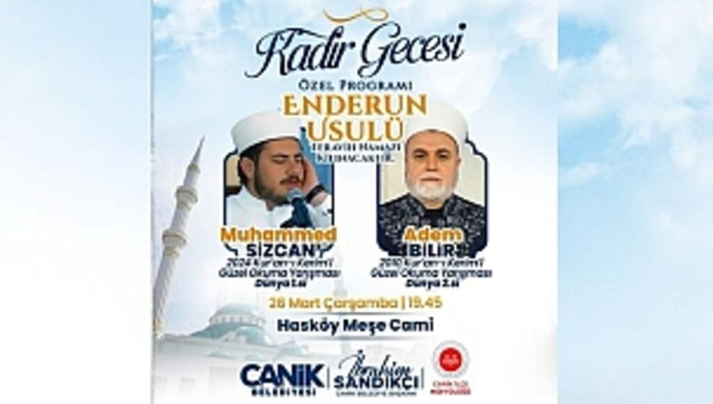 Canik Belediyesi'nden Kadir Gecesi Özel Programı