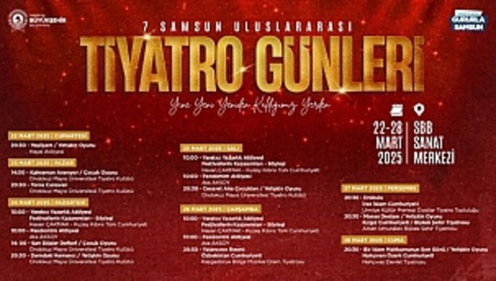 Samsun'da 7. Uluslararası Tiyatro Günleri Başlıyor