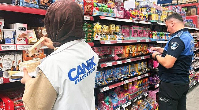 Canik Zabıtasından Grosmarket Denetimi