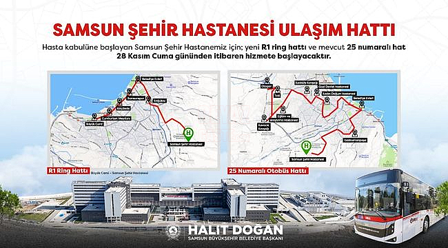 Şehir Hastanesi'ne Toplu Ulaşım Güzergahı