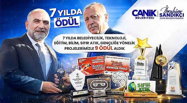 Canik Belediyesi'ne 9 Ayrı Ödül