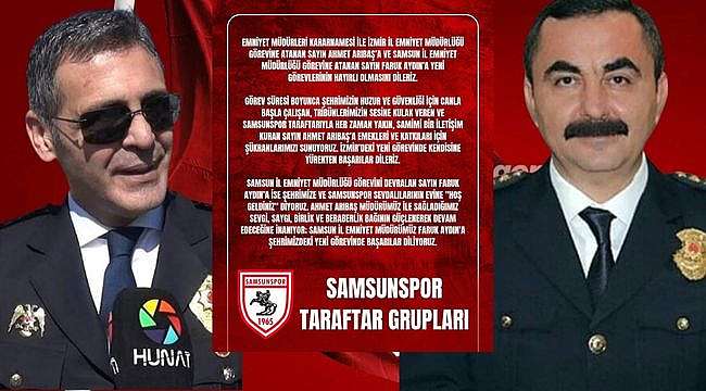 Samsunspor Taraftar Gruplarından Hoşgeldiniz ve Veda Mesajı!