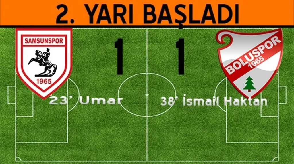 38. dakikada İsmail Haktan'ın golü ile Boluspor beraberliği yakaladı.